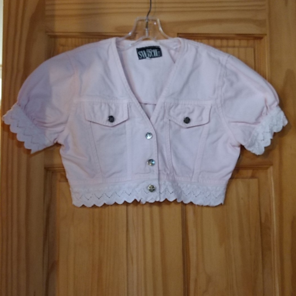 Vintage Made in the USA Short Denim Top